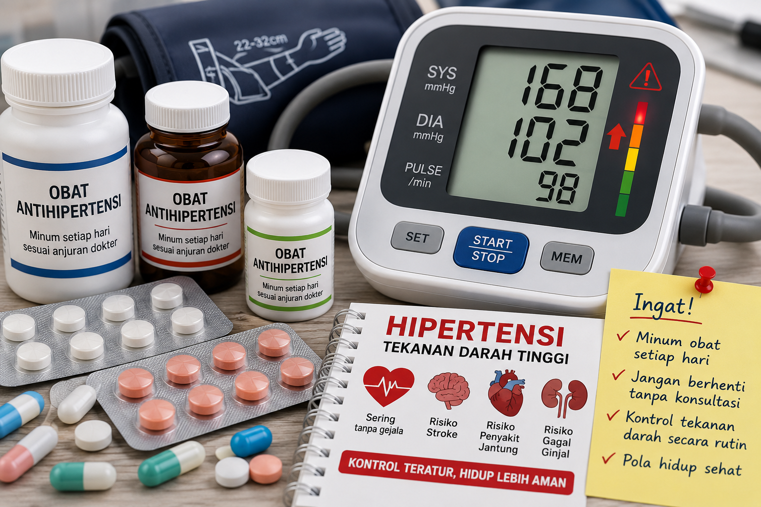 Apakah benar, Pasien hipertensi itu harus mengonsumsi obat antihipertensi setiap hari?